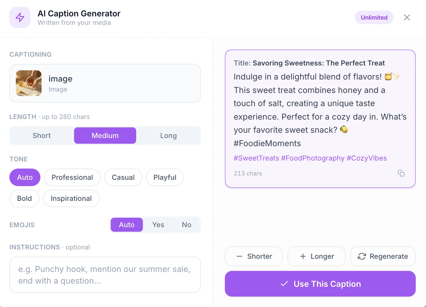 Kabon AI caption generator